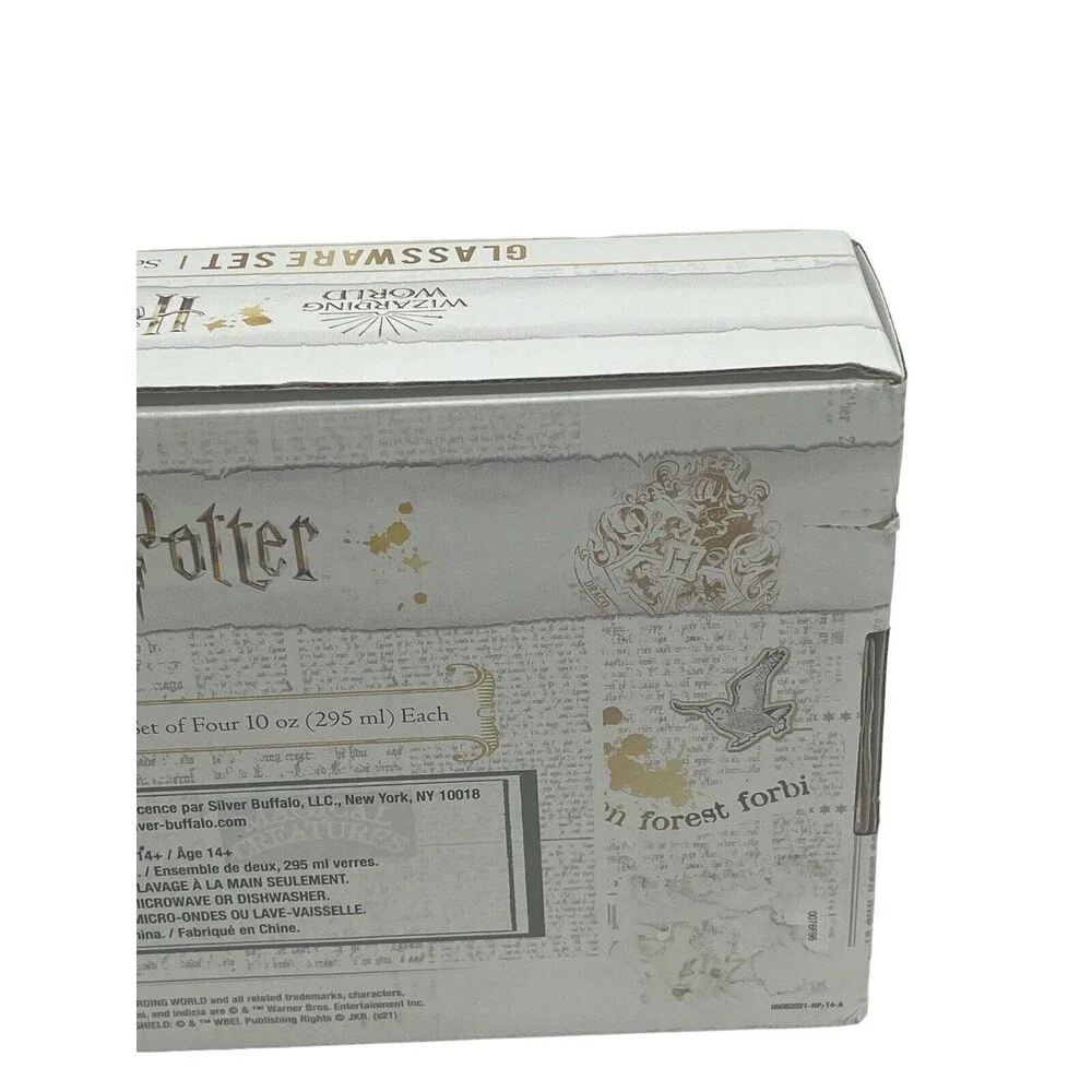 Harry Potter Wizarding World Glassware Set of Four Hogwarts Drinking Glasses